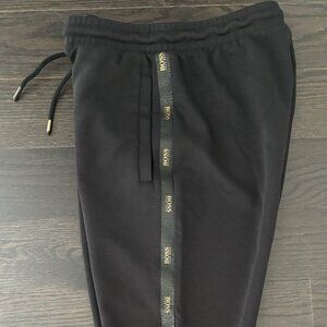 NEW NWT Hugo BOSS Hadiko 2 Athleisure Sweatpants Men's Medium Black/Gold Joggers